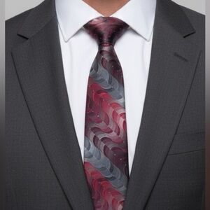 Van Heusen Red and Gray Swirl Tie